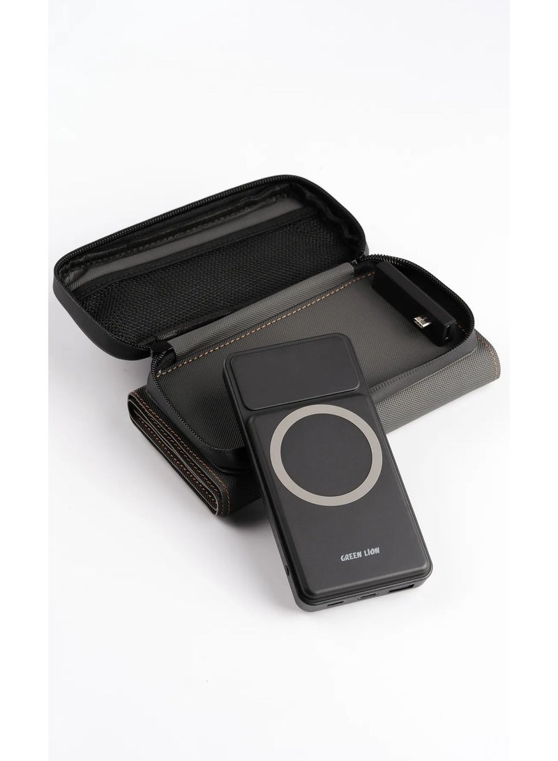 GREEN LION SolarMax Power Bank 10000mAh with PD (Power Delivery) 20W / Fast Charge Powerbank / MagSafe Compatible / 9W Solar Panel / Strong Magnetism - Black - Image 3