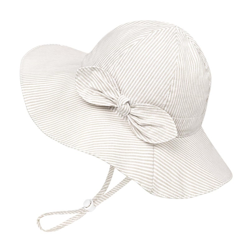 Weradau Baby Girl Sun Hat Summer Foldable Beach Hats with UPF50+ Sun Protection Wide Brim Toddler Bucket Hat Cap 6-24Months - Image 1