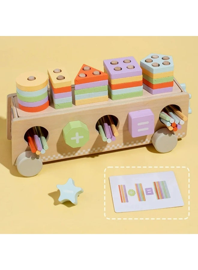 Factory Price Montessori Multifunctional Wooden Shape Sorter With Color Sticks - Image 3