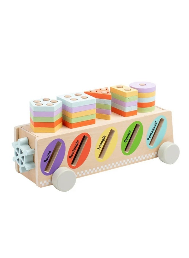 Factory Price Montessori Multifunctional Wooden Shape Sorter With Color Sticks - Image 1