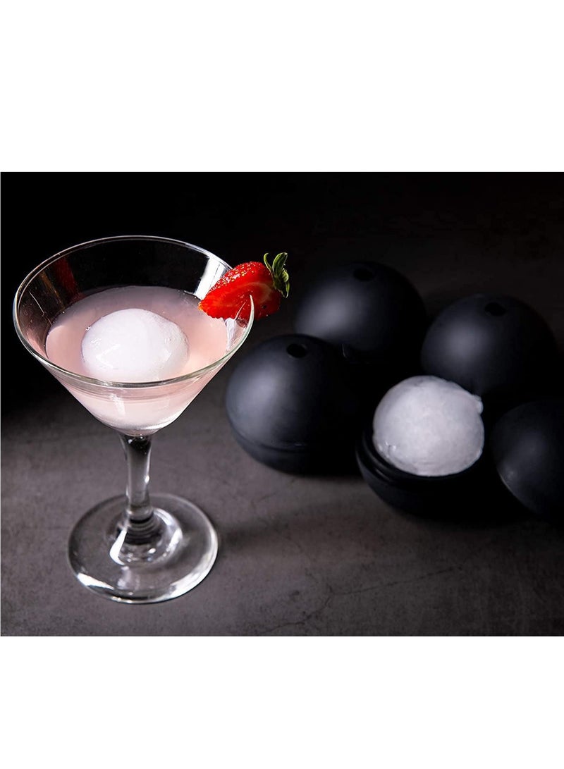 SYOSI Ice Ball Molds, Large Round Sphere Ice Molds, Silicone Sphere Ice cube Molds with Built-in Funnel-Makes Large Ice Cube Soda, Everyday Use, Parties-Reusable, BPA Free - Image 5
