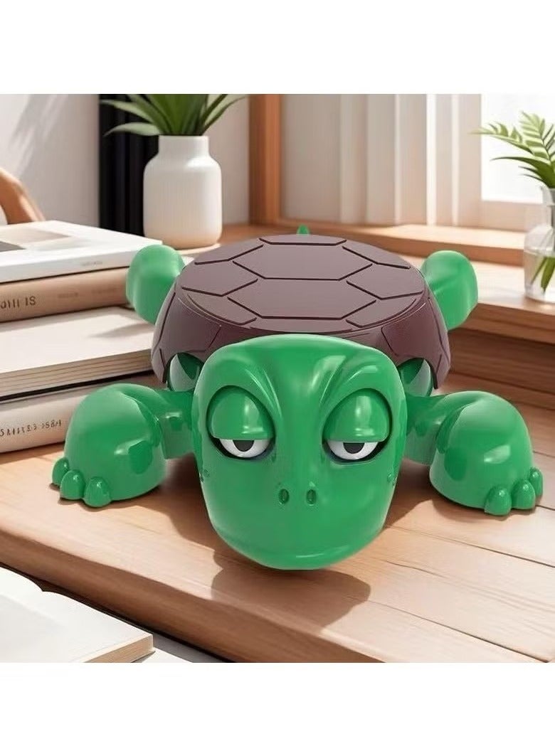 سلحفاة السفينة مضحكة كأس السلاحف مع تعبير مفاجئ - منصات المشروبات البلاستيكية عيون تعبيرية وأطراف مرتفعة لمكتب البار المنزلي ， أخضر+بني - Image 4