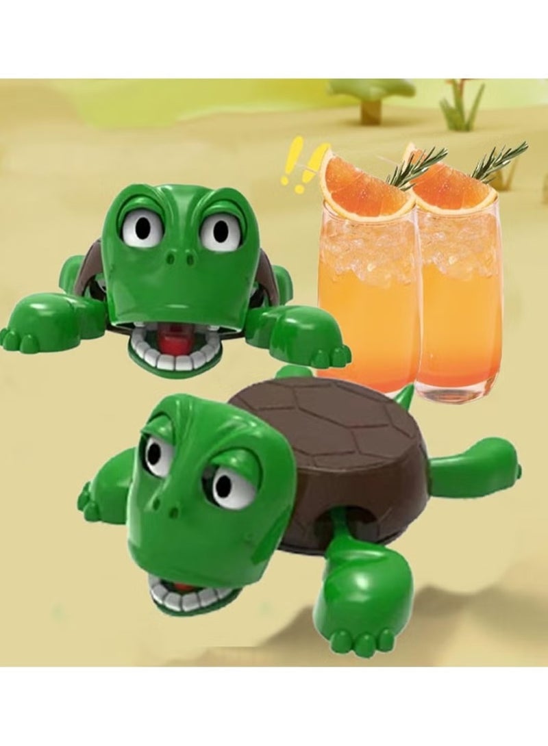 سلحفاة السفينة مضحكة كأس السلاحف مع تعبير مفاجئ - منصات المشروبات البلاستيكية عيون تعبيرية وأطراف مرتفعة لمكتب البار المنزلي ， أخضر+بني - Image 3