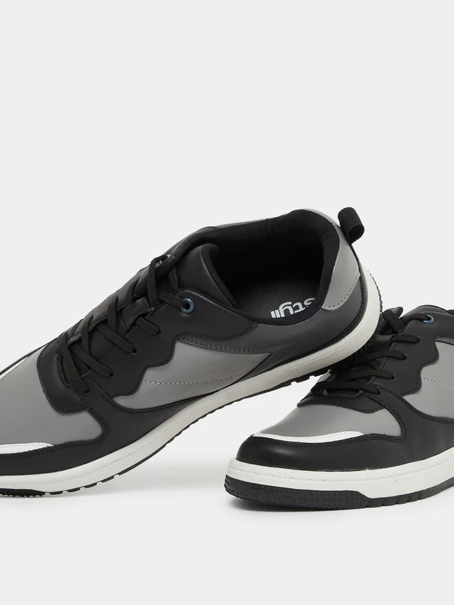 Styli Styli Color Block Low Top Lace-Up Court Sneakers