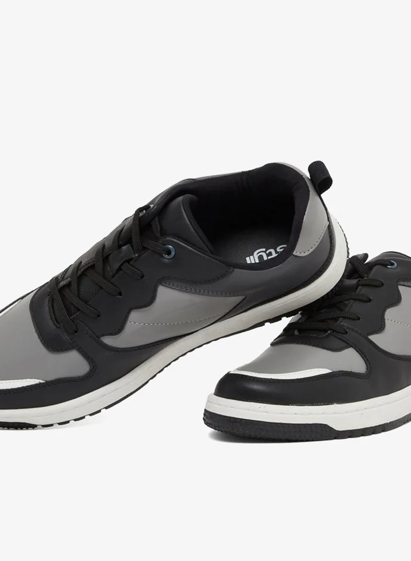 Styli Active Color Block Low Top Lace-Up Court Sneakers