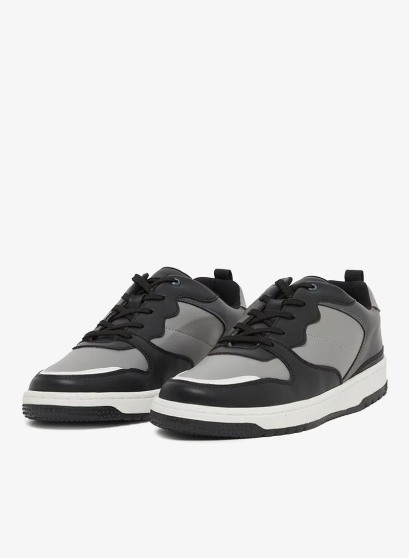 Styli Active Color Block Low Top Lace-Up Court Sneakers