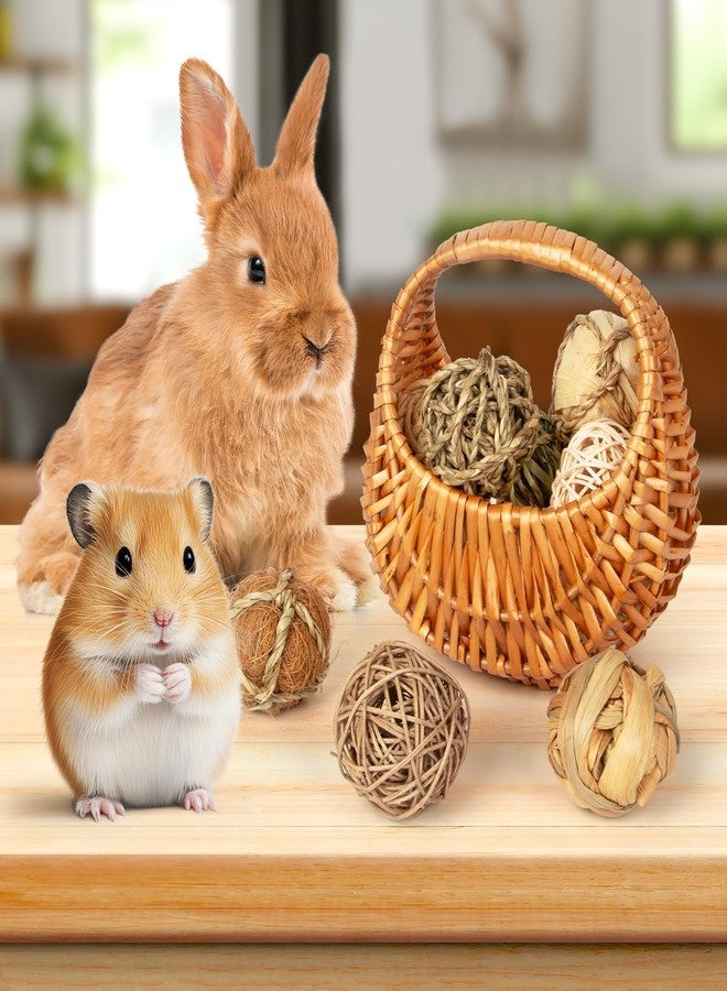 Sofier Rabbit & Guinea Pig Toys 16 Pcs Chew Grass Balls Natural Chews for Rodents - Handmade Enrichment Treats for Chinchillas, Guinea Pigs - Image 3