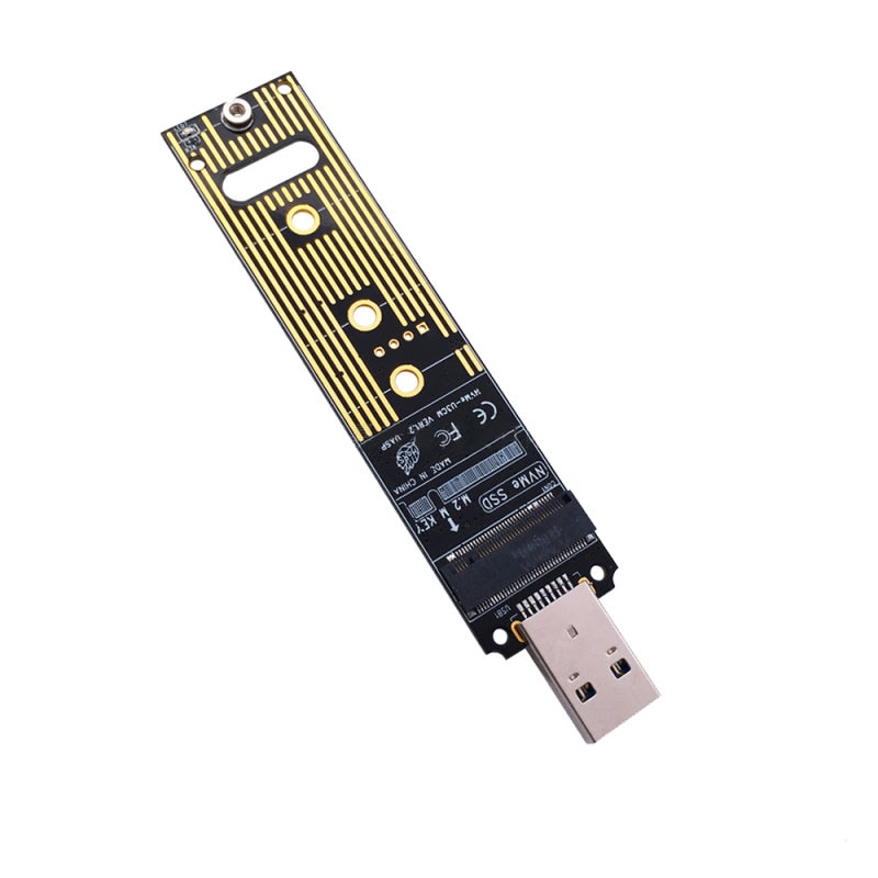 NVME SSD to USB 3.1 Type-A Adapter Black Portable Size Plug-and-Play No Driver Needed - Effective Heat Dissipation Adapter for On-the-Go Data Transfer, PC and Laptop Use - Image 1