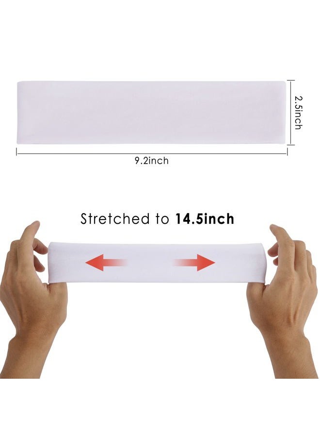 HAUCA Headbands for Women 9Pcs, Cotton Like Headbands Women Men 2.5 inch Wide, Soft Sweat Wicking Stretchy Headband for Women Girls Sports Yoga Running - Image 5