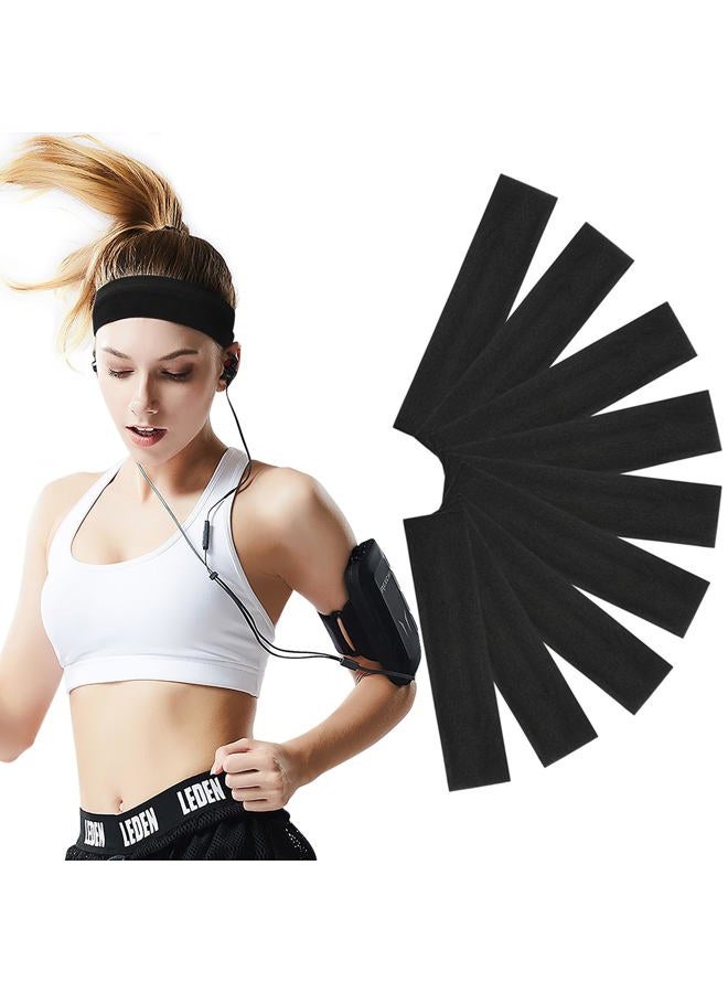 HAUCA Headbands for Women 9Pcs, Cotton Like Headbands Women Men 2.5 inch Wide, Soft Sweat Wicking Stretchy Headband for Women Girls Sports Yoga Running - Image 1