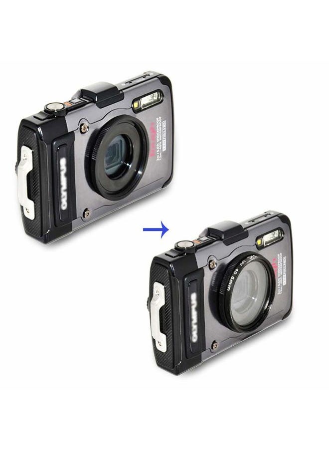 JJC - Conversion Lens Adapter Ring Replaces Olympus CLA-T01 Filter Adapter for Olympus Tough TG-7 TG-6 TG-5 TG-4 TG-3 TG-2 TG-1 Compatible with 40.5mm Filter and Lens Cap - Image 1