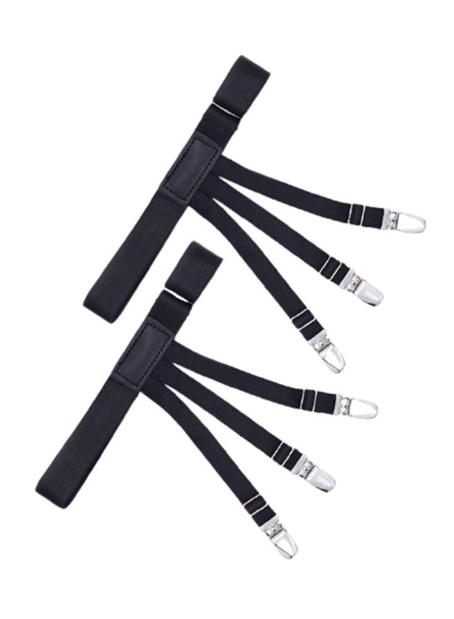 2PCS Non-Slip Shirt Stay Fixing Clip with Locking Anti Wrinkle Fixing Clips for Shirts Adjustable Shirt Elastic Shirt Holders Keep Shirt Tucked in Trousers Suitable for Anti Wrinkle and Anti Slip Fixing of Shirts - Image 1