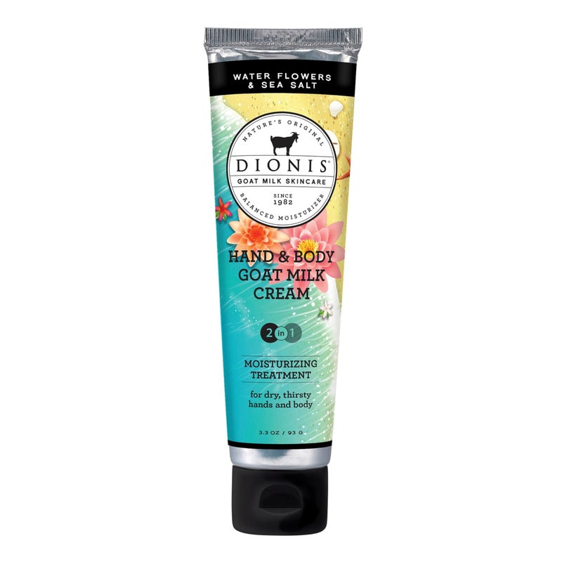 Dionis Goat Milk Skincare 3.3oz Water Flowers & Sea Salt Hand & Body Cream - Travel Size Hand Lotion For Hydrating & Moisturizing Dry Skin - Cruelty Free Cream Made In The USA - Paraben Free Formula - Image 1
