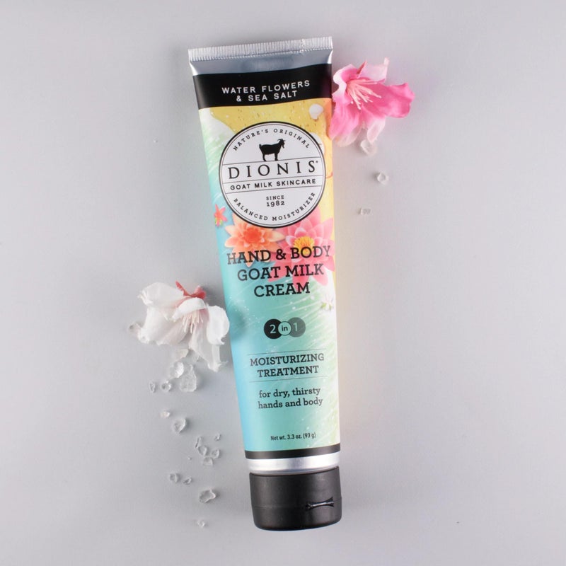Dionis Goat Milk Skincare 3.3oz Water Flowers & Sea Salt Hand & Body Cream - Travel Size Hand Lotion For Hydrating & Moisturizing Dry Skin - Cruelty Free Cream Made In The USA - Paraben Free Formula - Image 4
