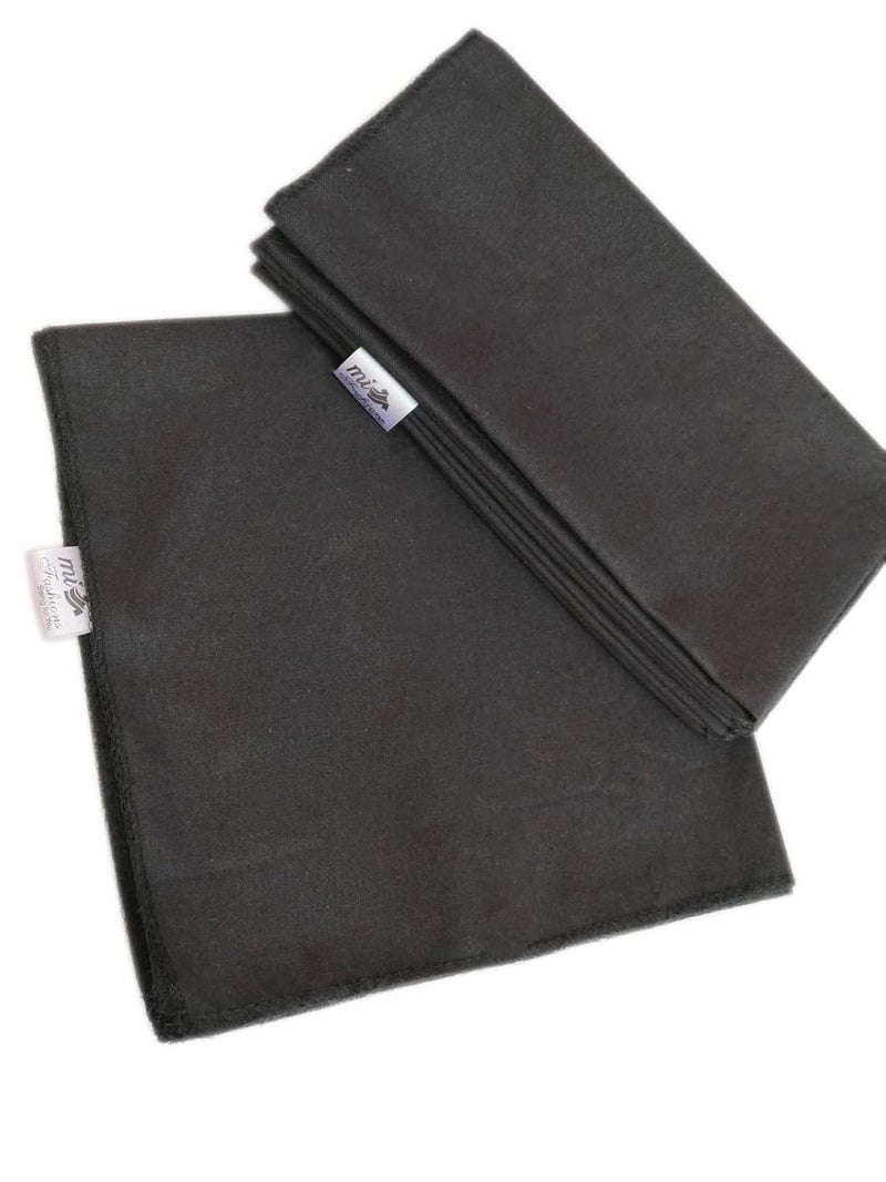 M I Fashions Pure Cotton Dinner Napkin Table Napkins for Dining Table Kitchen Napkins Multipurpose Rumal Pack of 6 17 X 17 Inch Black - Image 4