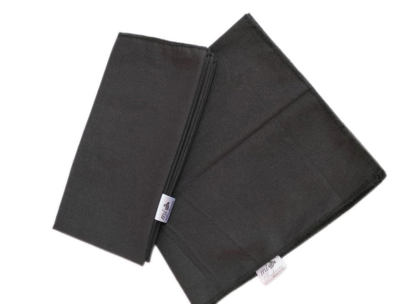 M I Fashions Pure Cotton Dinner Napkin Table Napkins for Dining Table Kitchen Napkins Multipurpose Rumal Pack of 6 17 X 17 Inch Black - Image 3
