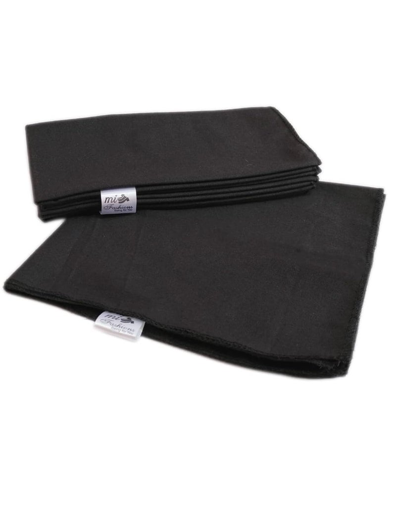 M I Fashions Pure Cotton Dinner Napkin Table Napkins for Dining Table Kitchen Napkins Multipurpose Rumal Pack of 6 17 X 17 Inch Black - Image 1