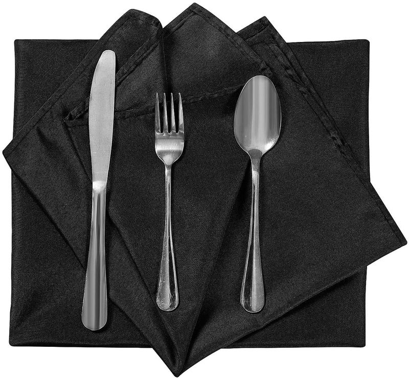 M I Fashions Pure Cotton Dinner Napkin Table Napkins for Dining Table Kitchen Napkins Multipurpose Rumal Pack of 6 17 X 17 Inch Black - Image 2
