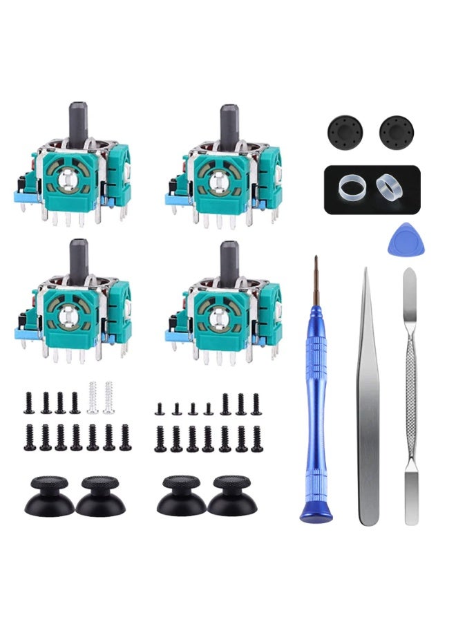 Bukela Joysticks Replacement for PS5 Controller, 3D Joystick Module Parts Compatible with Playstation 5 DualSense 51 PCS Controller parts 4 Joystick, Thumbstick, 10 Protective Ring and More,blue - Image 1