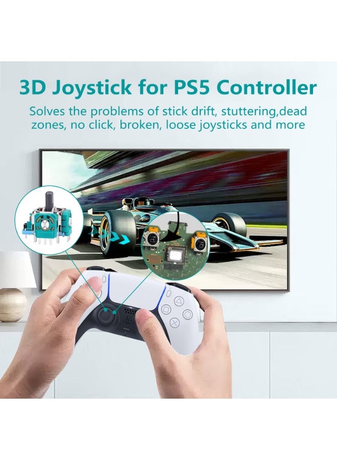 Bukela Joysticks Replacement for PS5 Controller, 3D Joystick Module Parts Compatible with Playstation 5 DualSense 51 PCS Controller parts 4 Joystick, Thumbstick, 10 Protective Ring and More,blue - Image 3