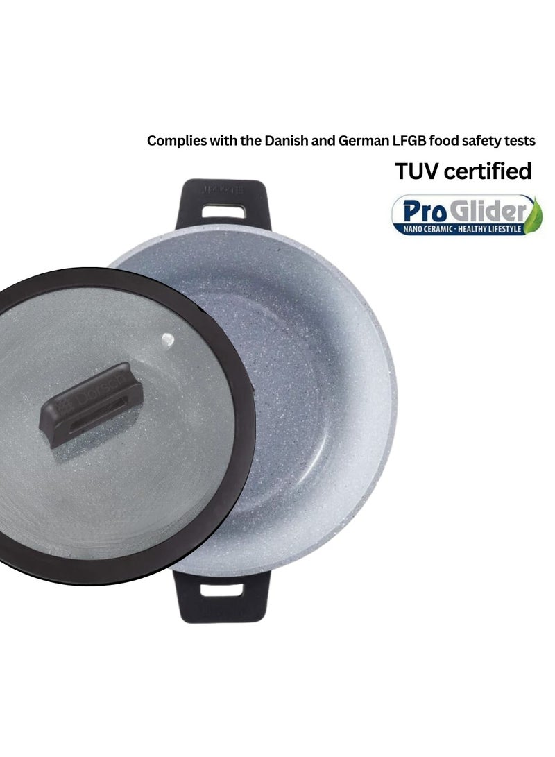 Dorsch Danish Design Ceramic Coated Casserole - Durable, Scratch Resistant - Non-Stick, PTFE Free, TUV Certified, LFGB Tested - Optimal Heat Distribution, Induction Ready, Oven Safe, Easy to Clean for Exceptional Cooking (40Cm - 19Ltr) - Image 5