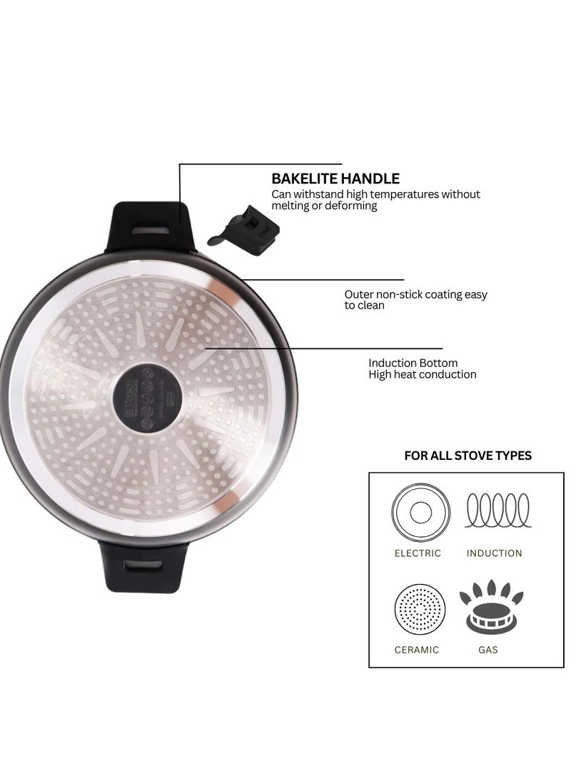 Dorsch Danish Design Ceramic Coated Casserole - Durable, Scratch Resistant - Non-Stick, PTFE Free, TUV Certified, LFGB Tested - Optimal Heat Distribution, Induction Ready, Oven Safe, Easy to Clean for Exceptional Cooking (40Cm - 19Ltr) - Image 2