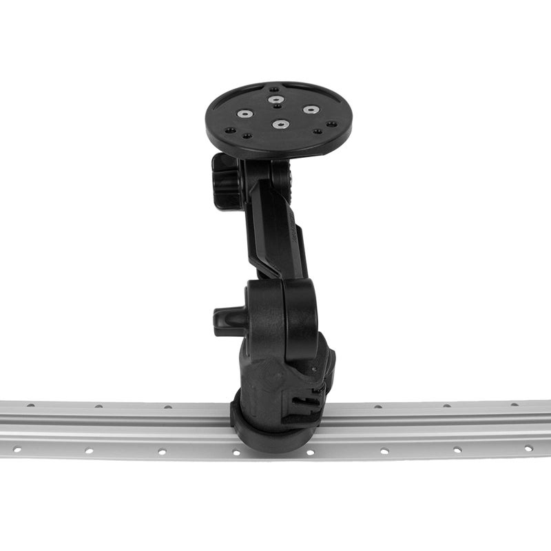 YakAttack Round Base Fish Finder Mount | Kayak Track Mount | Fits Garmin Striker 4 & Raymarine Dragonfly 7 Pro | Secure Kayak Rail Mount | Works with GearTrac & MightyMount | Hardware Included - Image 1