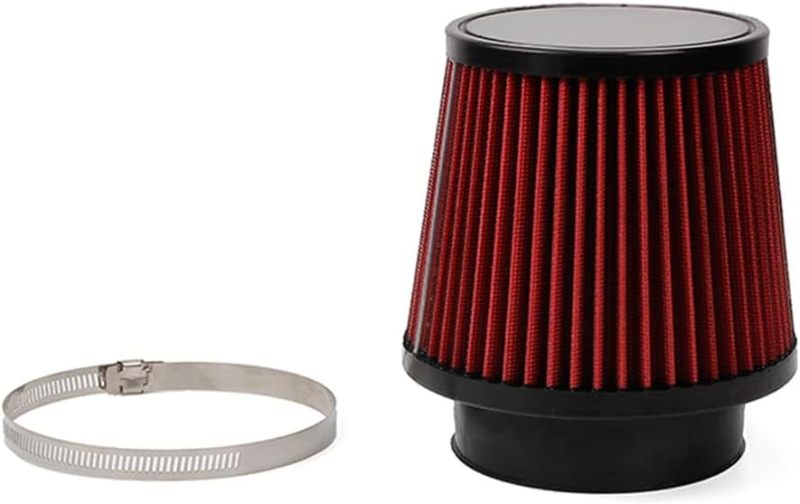 High Flow Air Filter 4 Inch 100mm Red Dry Performance Replacement - Cold Air Intake for Car Engine Performance Upgrade - Image 1