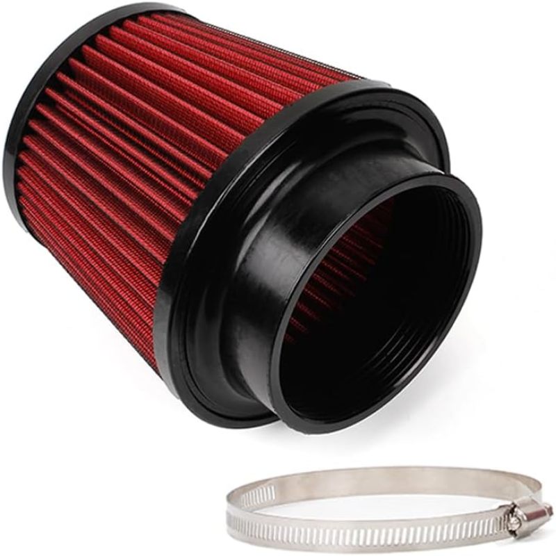 High Flow Air Filter 4 Inch 100mm Red Dry Performance Replacement - Cold Air Intake for Car Engine Performance Upgrade - Image 2
