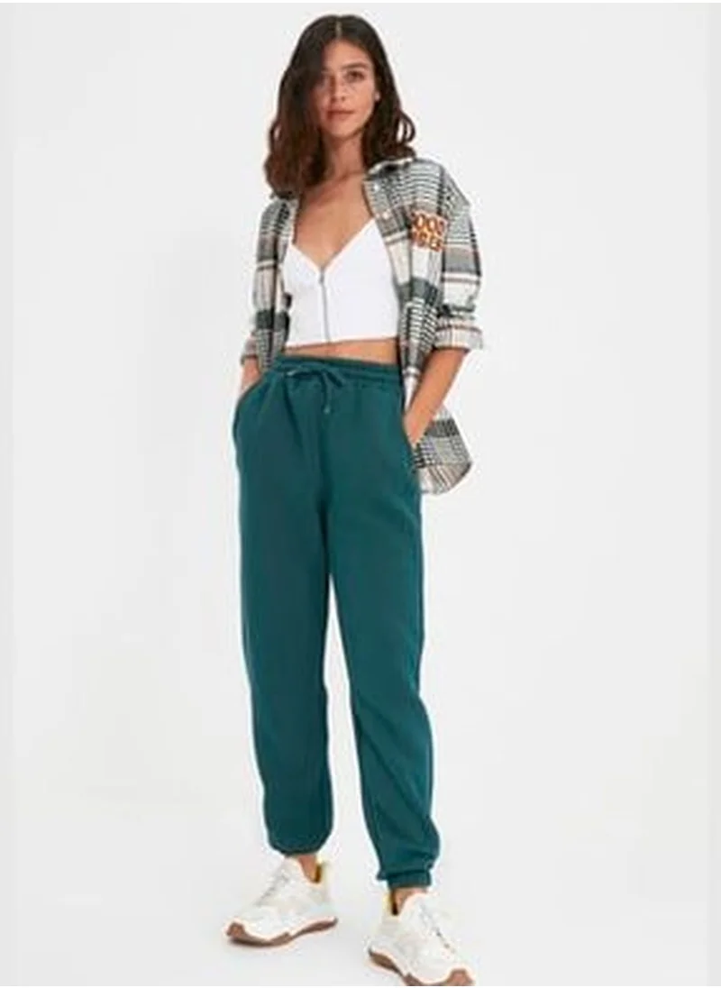 trendyol Petrol Thick Fleece Inside Basic Knitted Sweatpants TWOAW22EA0468