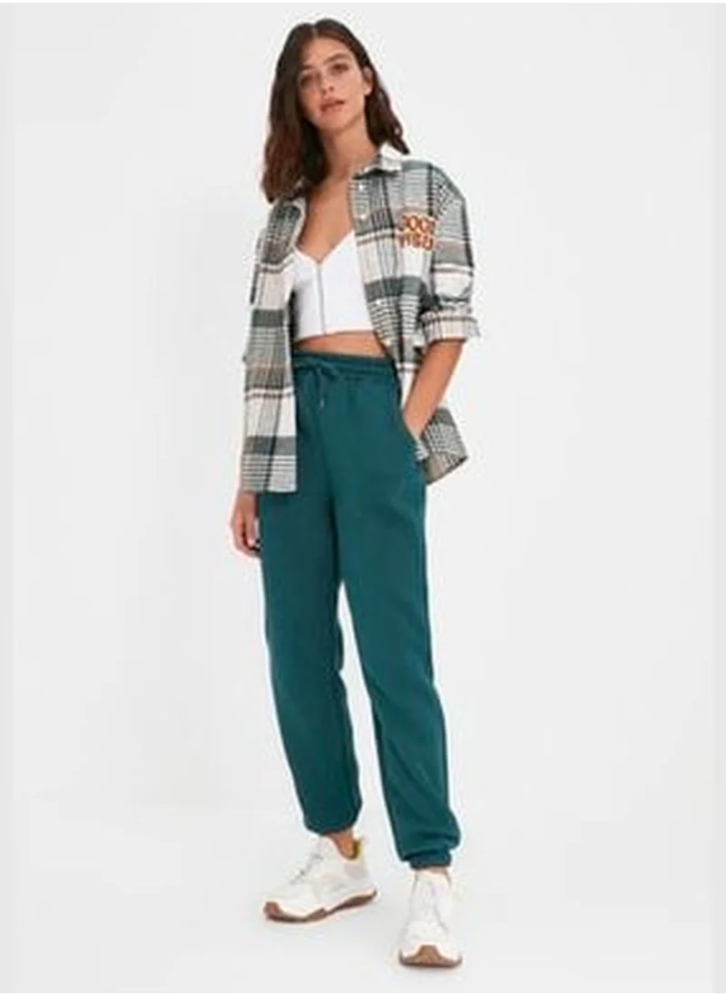 trendyol Petrol Thick Fleece Inside Basic Knitted Sweatpants TWOAW22EA0468