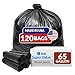 Reli. Reli SuperValue 65 Gallon Trash Bags 120 Count Made in USA Heavy Duty Bulk Black MultiUse Garbage Bags - Image 1