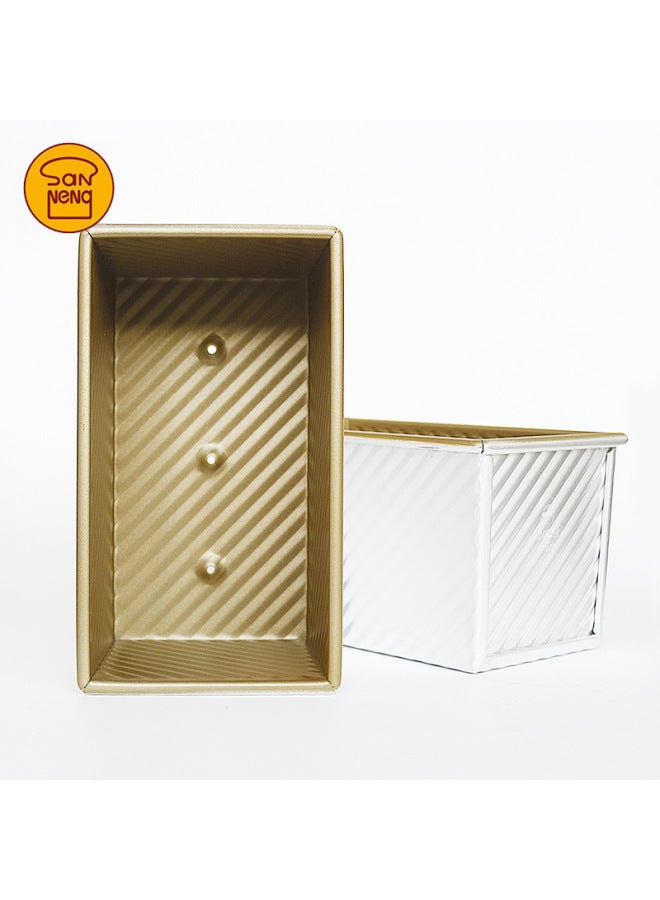 Sanneng 450g Toast Bread Mold With Lid Household Golden Corrugated Toast Box Baking Utensils SN2048-Color:SN2055 Black Corrugated Body - Image 5