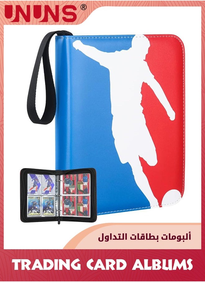UNUNS Football Card Binder Holder,Soccer Trading Cards With Sleeves,400 Sports Card Storage Organizer For Football Basketball Baseball Soccer Trading Cards With 50 Removable Sleeves 4 Pocket Pages  - Image 1