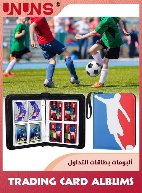 people opening booster boxes KivolFun Football Card Binder with Sleeves 900 Pocket, Buffalo Football Card Holder for Trading Cards Sports Card 3 Ring Binder Folder Fo main image 0