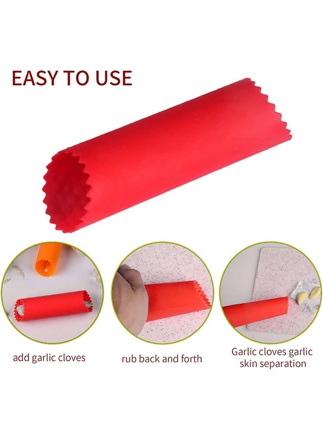 HS 3PCS Silicone Garlic Peeler, Garlic Skin Remover, Garlic Peeling Tube Roller, Easy Quick To Peeled Garlic Cloves With Best Silicone Tube Roller Garlic Peeling Kitchen Tool - Image 3