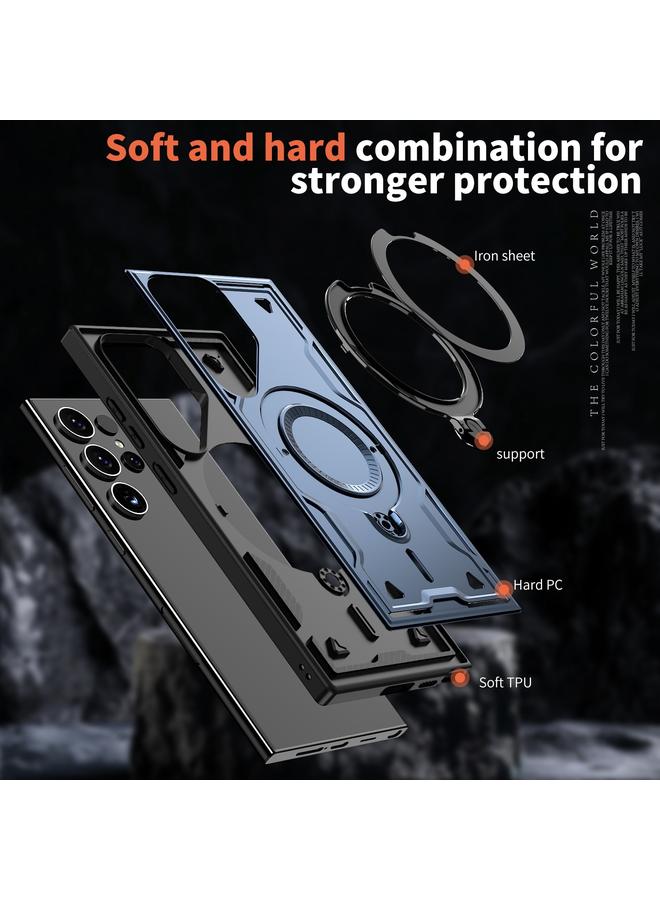 اس-توب جراب لهاتف Samsung Galaxy S23 Ultra 5G PC Hybrid TPU Armor MagSafe Ring Holder جراب هاتف - Image 5