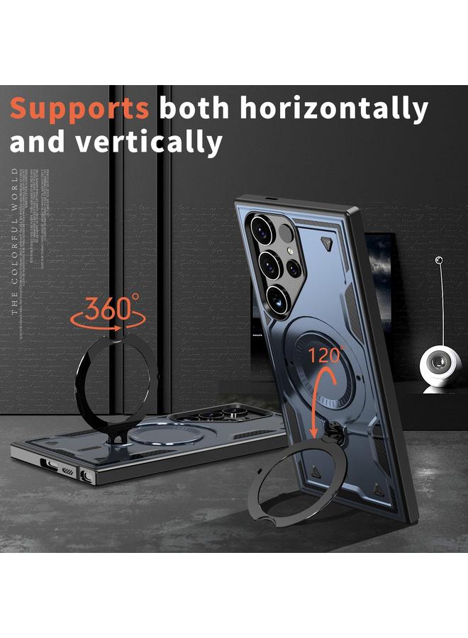 اس-توب جراب لهاتف Samsung Galaxy S23 Ultra 5G PC Hybrid TPU Armor MagSafe Ring Holder جراب هاتف - Image 2