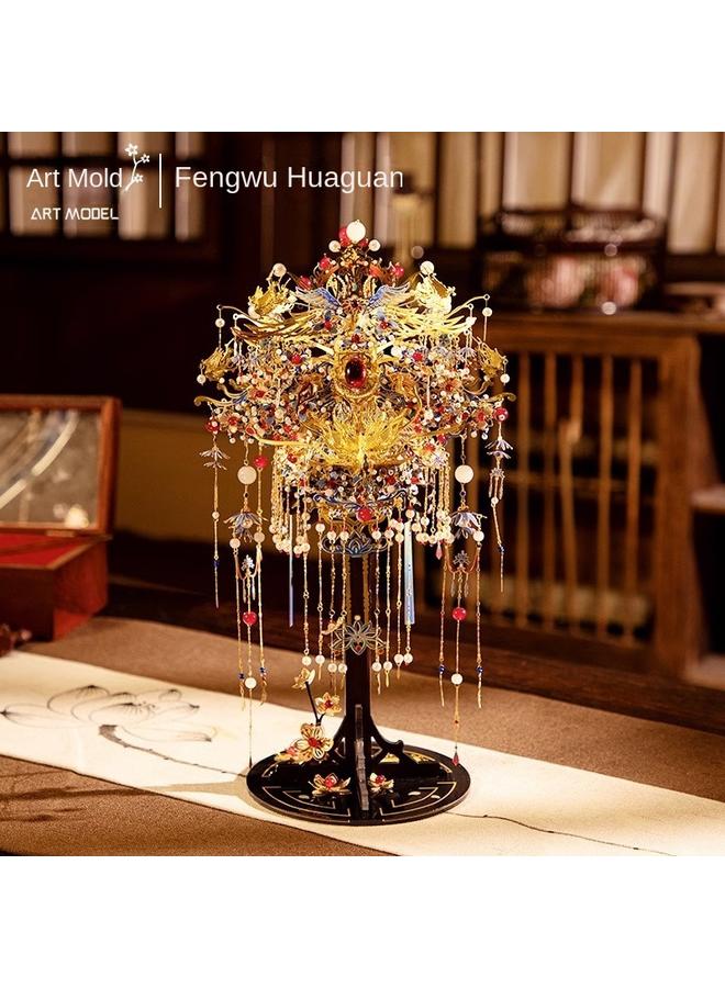 Bluejw Art Model National Style Phoenix Crown 3d Three-dimensional Jigsaw Puzzle Model Antique Metal Assembled Toy Handmade Diy Gift For Girlfriend - Image 2
