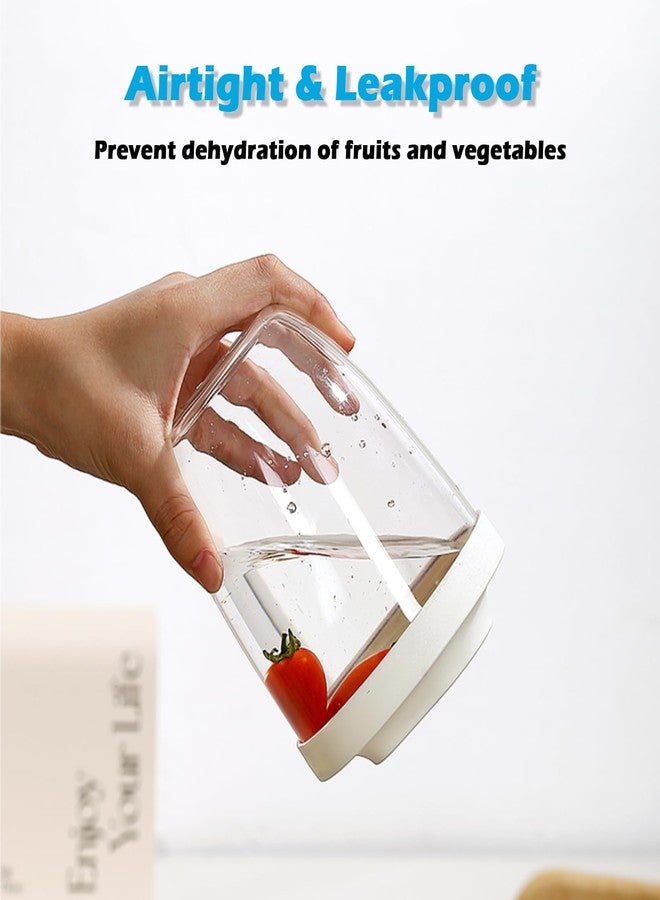 daasigwaa Fresh Fruit Salad Storage Cup To Go With Lids, Fork & Drain Baskets, Reusable Leakproof Food Storage Containers With Removable Colander Keep Fruits, vegetables Fresh Longer, 22 oz(Purple) - Image 5