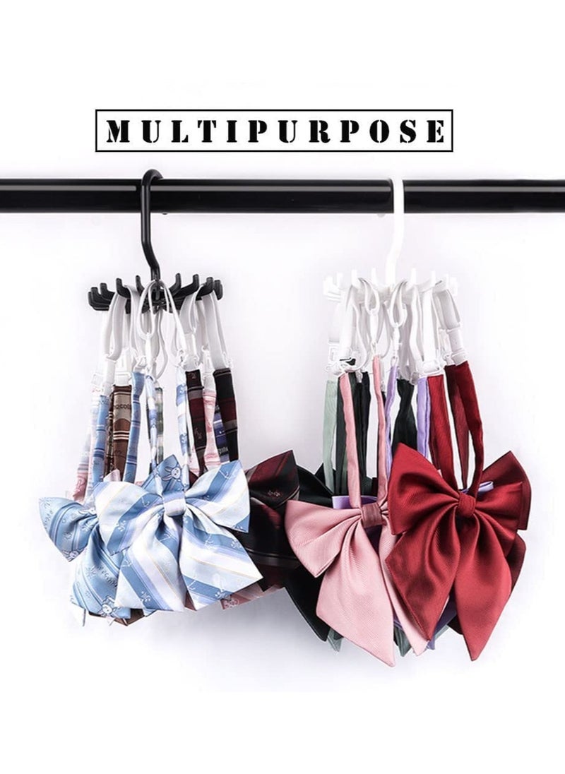 MIRFA Multifunctional Tie Rack 20 Claw Hanger 4.4 Inches Large Size Twirl Plastic Ties Hanger for Women Men Home Bedroom Supplies Rotating Belt Scarf Hanger Holder Hook for Closet Storage Pack of 4 in  Whit  - Image 4