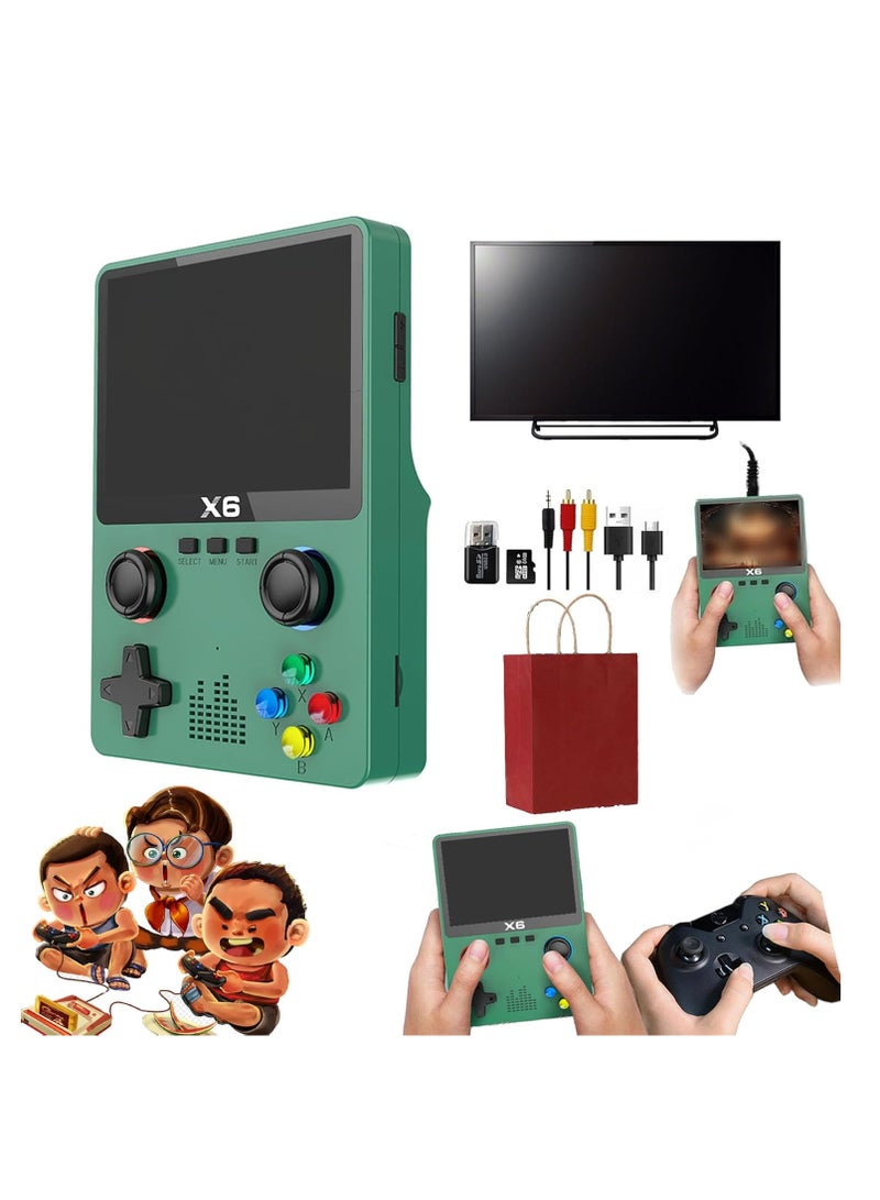 X6 Game Console, X6 Handheld Game Console, X6 Retro Game Console 15000+ Games, 3.5 Inch Screen Mini Retro Game Console, Dual 3D Joystick, Game Console X6 Supports 2 Player , Tv Output (Double - Black) - Image 3