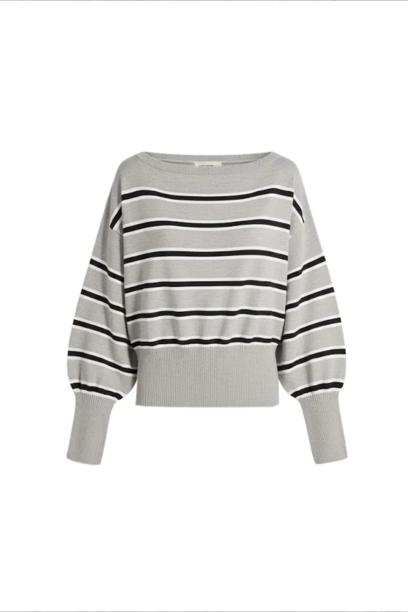 Mixray Mixray Ribbed Boat Neck Sweater