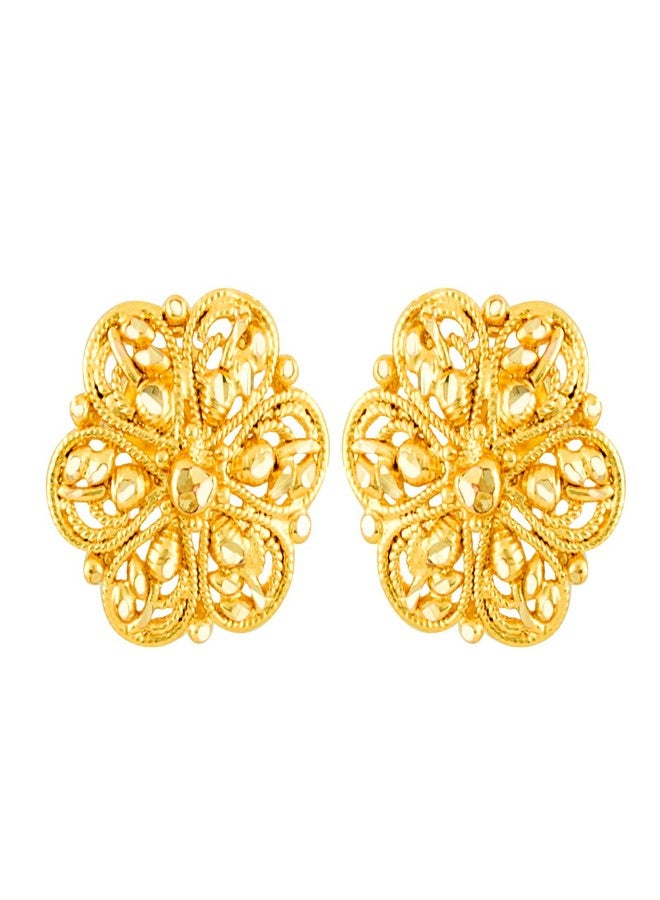 MEENAZ Earrings For Women girls Combo Set Pack Traditional Temple 1 One Gram Gold 18k Copper Brass Ruby Meenakari South Indian Screw Back Studs Tops Stud Fashion Stylish Hoop Bali Ear rings combo-M51 - Image 2