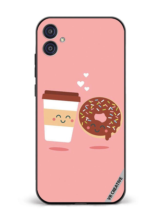VR CREATIVE Protective Case Cover For Samsung Galaxy M04/F04 Donut And Coffee Design Multicolour - Image 1
