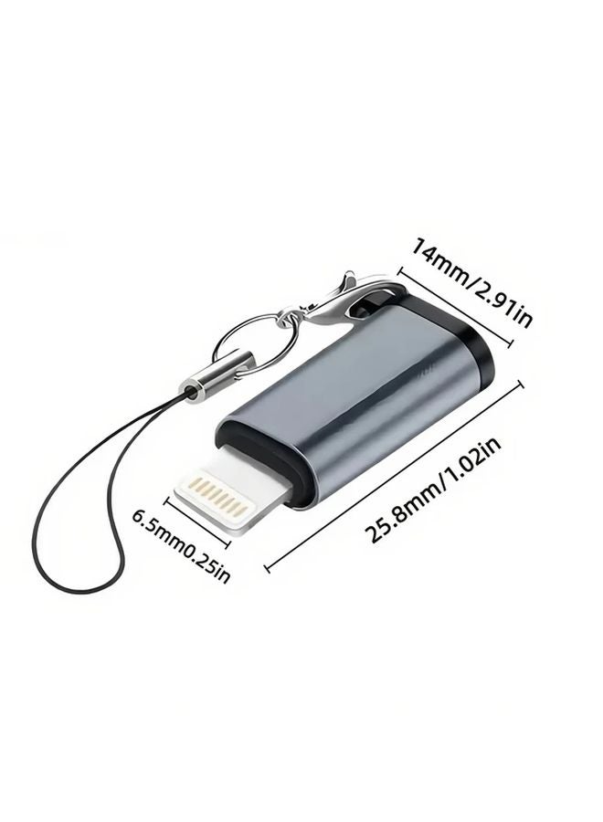OTG Adapter USB C To Lightning With Lanyard Plug And Play Stable Charging Data Transfer - Image 3