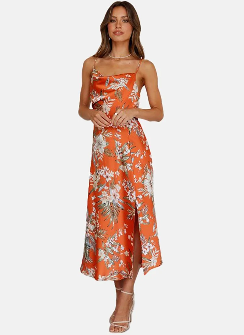 YUNIQEE Floral Cowl Neck Dress