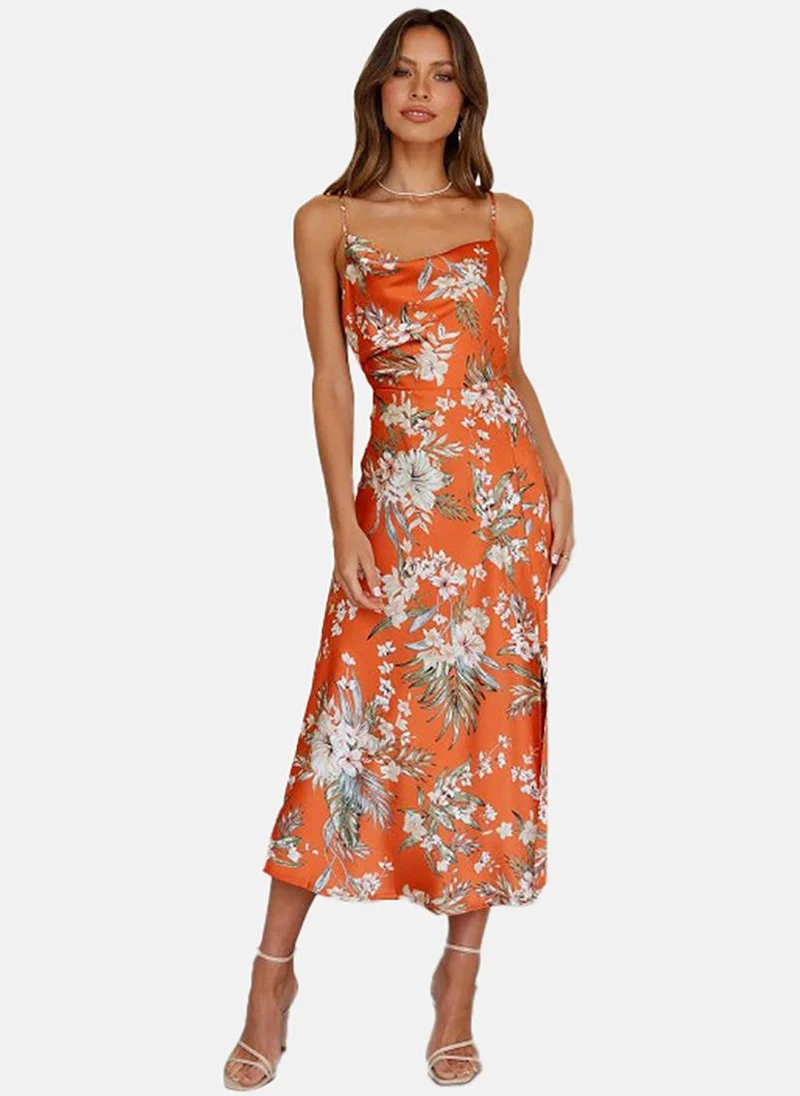 YUNIQEE Floral Cowl Neck Dress