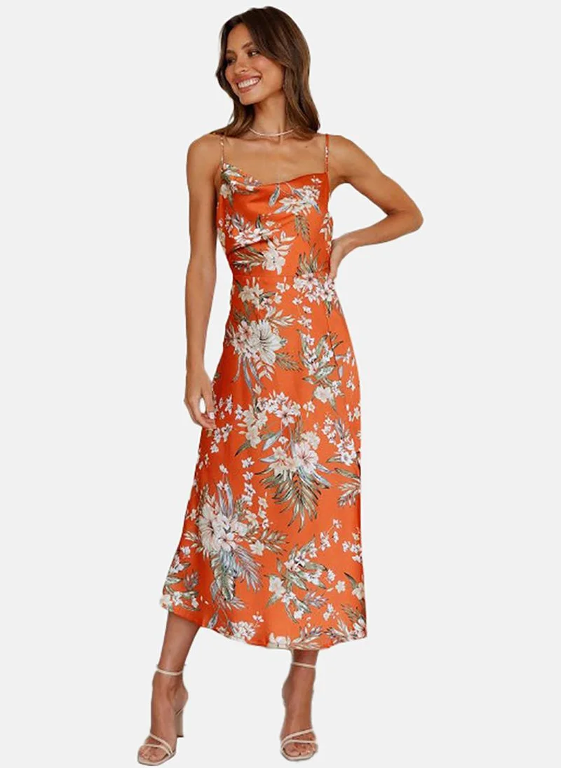 YUNIQEE Floral Cowl Neck Dress