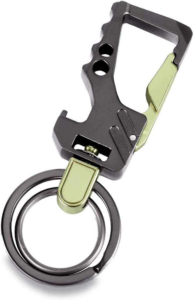 TechPro Stainless Steel Keychain Heavy Duty Car Key Chain For Men And Women, Black - Image 2